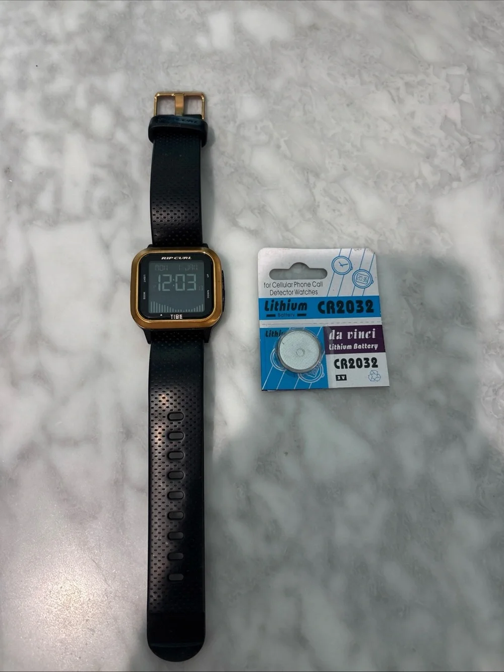 Rip Curl Black Silicone Digital Watch with Rose Gold bezel
